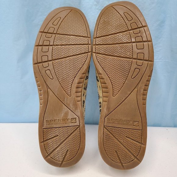Sperry Top Sider Womens Angelfish Brown Leopard Sequin Size 9 M Boat Shoes - Picture 6 of 6